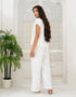 WAFFLE TEXTURED WIDE LEG TROUSER